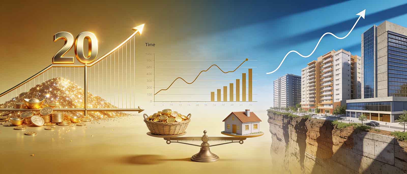 مقایسه طلا و ملک